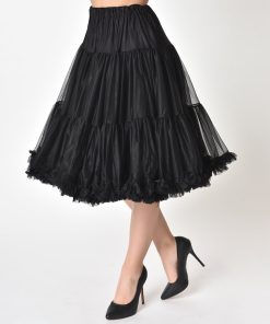 Unique Vintage 1950s Style Black Ruffled Petticoat Crinoline