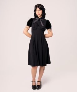 Hell Bunny Black Andrea Flare Dress