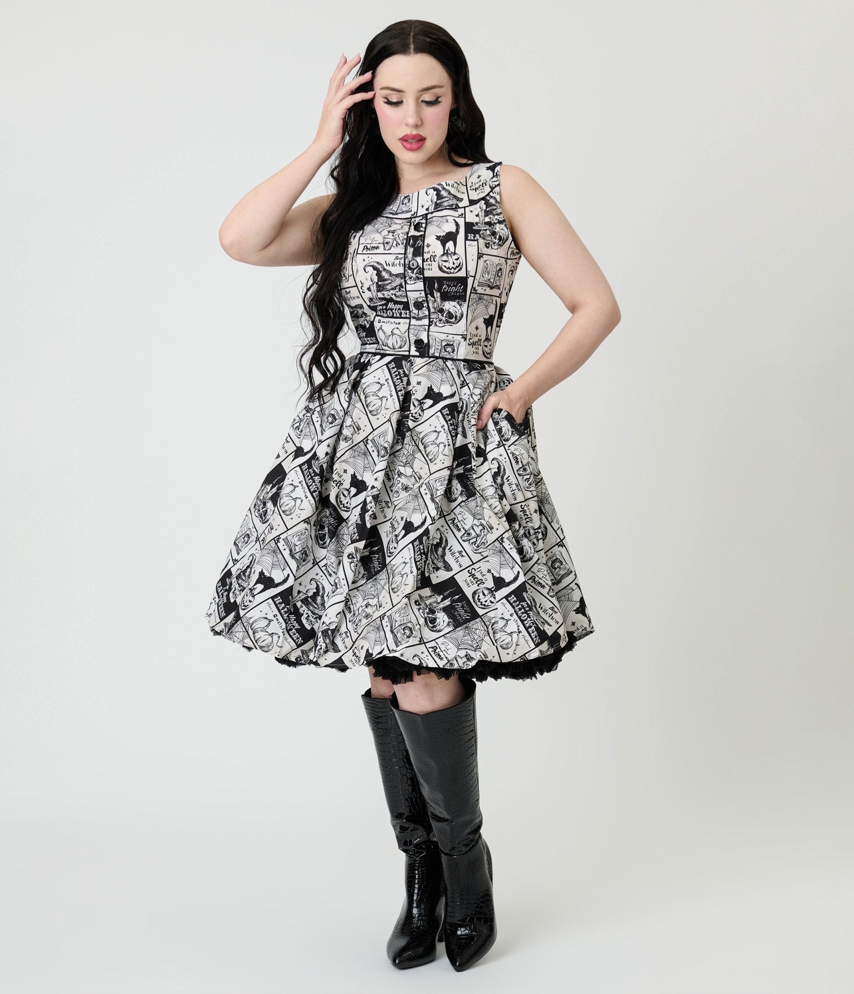 retrolicious-black-white-spooky-news-print-elizabeth-cotton-swing-dress-3529927.jpg